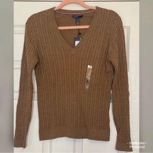 Women’s Tommy Hilfiger Cable V-Neck Sweater